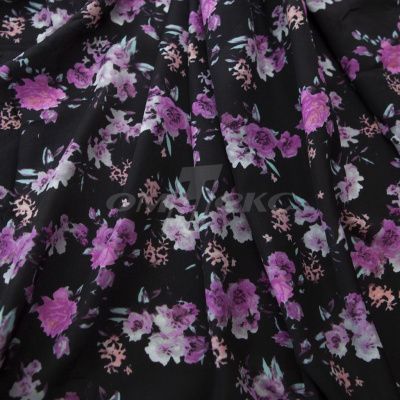 Плательная ткань "Фламенко" 20.1, 80 гр/м2, шир.150 см, принт растительный - купить в Серове. Цена 241.49 руб.