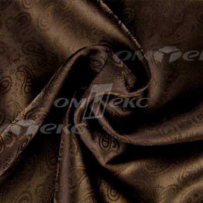 Ткань подкладочная жаккард Р14098, 19-1217/коричневый, 85 г/м2, шир. 150 см, 230T - купить в Серове. Цена 166.45 руб.