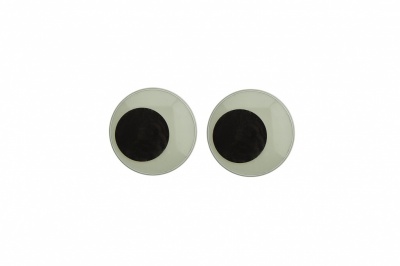 Глазки для игрушек, круглые, с ресничками, 10 мм/упак.50+/-2 шт, цв. -черно-белые - купить в Серове. Цена: 21.24 руб.