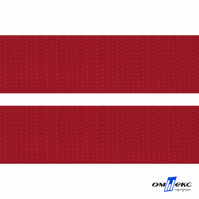Красный- цв.171-Текстильная лента-стропа 550 гр/м2 ,100% пэ шир.30 мм (боб.50+/-1 м) - купить в Серове. Цена: 475.36 руб.