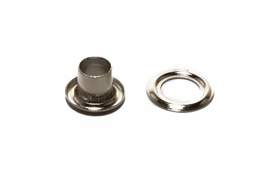 Люверсы металлические "ОмТекс", блочка/кольцо, (3 мм) - цв.никель - купить в Серове. Цена: 0.18 руб.