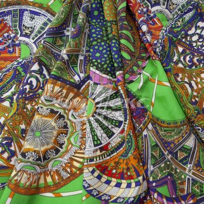 Плательная ткань "Фламенко" 25.1, 80 гр/м2, шир.150 см, принт этнический - купить в Серове. Цена 243.96 руб.