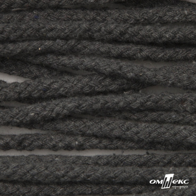 Шнур плетеный d-6 мм круглый, 70% хлопок 30% полиэстер, уп.90+/-1 м, цв.1088-т.серый - купить в Серове. Цена: 588 руб.