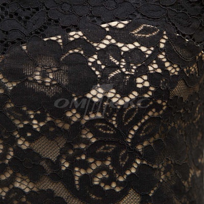 Кружевное полотно #3378, 150 гр/м2, шир.150см, цвет чёрный - купить в Серове. Цена 370.97 руб.