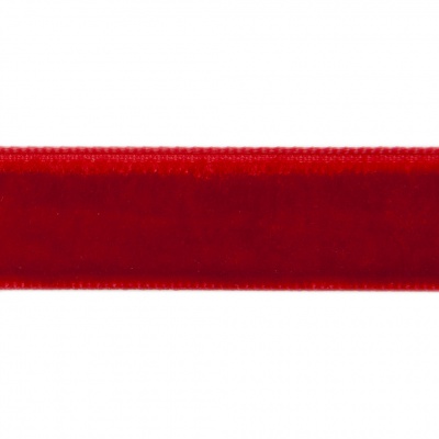 Лента бархатная нейлон, шир.12 мм, (упак. 45,7м), цв.45-красный - купить в Серове. Цена: 396 руб.
