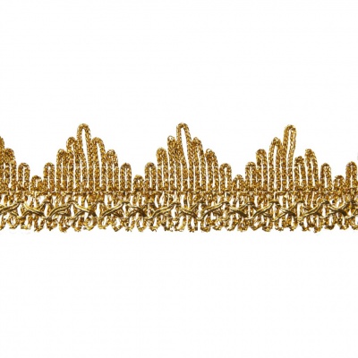 Тесьма металлизированная 0384-0240, шир. 40 мм/уп. 25+/-1 м, цвет золото - купить в Серове. Цена: 490.74 руб.