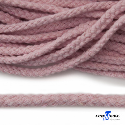 Шнур плетеный d-6 мм круглый, 70% хлопок 30% полиэстер, уп.90+/-1 м, цв.1087-розовый - купить в Серове. Цена: 588 руб.