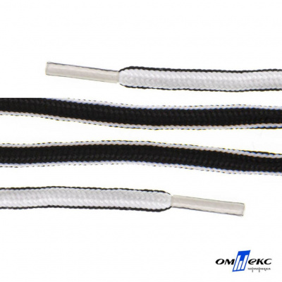 Шнурки #4-27, круглые 130 см, двухцветные (черно/белый) - купить в Серове. Цена: 47.04 руб.