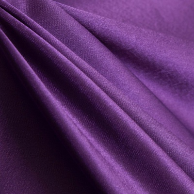 Поли креп-сатин 19-3536, 125 (+/-5) гр/м2, шир.150см, цвет фиолетовый - купить в Серове. Цена 155.57 руб.