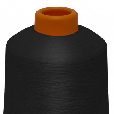 Нитки текстурированные некручёные, намот. 15 000 м, цвет чёрный - купить в Серове. Цена: 204.10 руб.