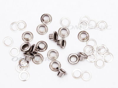 Люверсы металлические, блочка/кольцо, №3 (5 мм) упак.1000 шт- цв.никель - купить в Серове. Цена: 215.60 руб.