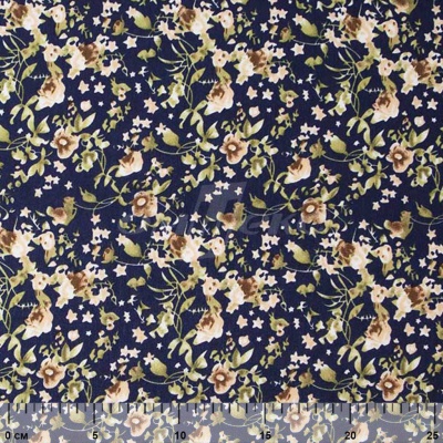 Плательная ткань "Фламенко" 1.1, 80 гр/м2, шир.150 см, принт растительный - купить в Серове. Цена 241.49 руб.