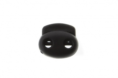 8049ТН Фиксатор пластиковый двухдырочный, 23х20 мм, цвет чёрный - купить в Серове. Цена: 1.37 руб.