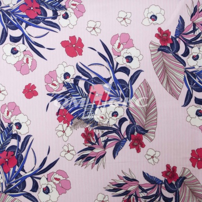 Плательная ткань "Фламенко" 18.1, 80 гр/м2, шир.150 см, принт растительный - купить в Серове. Цена 239.03 руб.