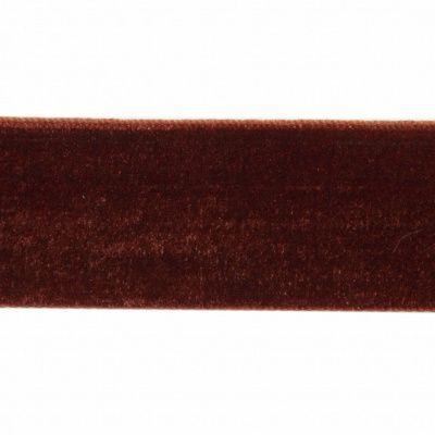 Лента бархатная нейлон, шир.25 мм, (упак. 45,7м), цв.120-шоколад - купить в Серове. Цена: 981.09 руб.