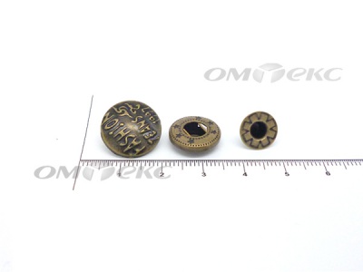 Кнопки металл 15 мм альфа антик с рис.№3  - купить в Серове. Цена: 2.90 руб.
