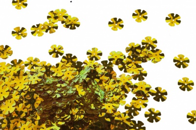 Пайетки "ОмТекс" россыпью,DOUBLE SIDED GOLD,цветок 14 мм/упак.50 гр, цв. 0460-золото - купить в Серове. Цена: 80.12 руб.