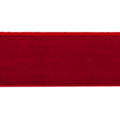 Лента бархатная нейлон, шир.25 мм, (упак. 45,7м), цв.45-красный - купить в Серове. Цена: 981.09 руб.