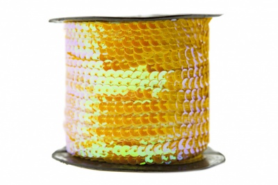 Пайетки "ОмТекс" на нитях, CREAM, 6 мм С / упак.73+/-1м, цв. 92 - золото - купить в Серове. Цена: 484.77 руб.