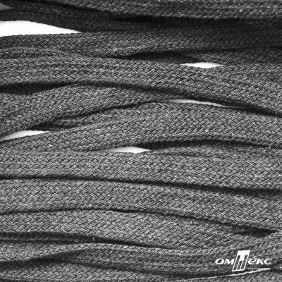Шнур плетеный d-8 мм плоский, 70% хлопок 30% полиэстер, уп.85+/-1 м, цв.1027-серый - купить в Серове. Цена: 735 руб.