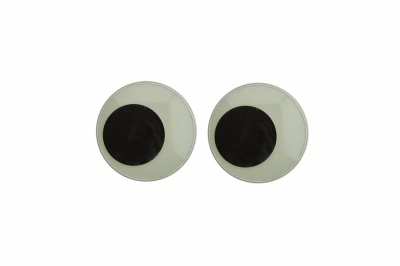 Глазки для игрушек, круглые, с бегающими зрачками, 18 мм/упак.20+/-2 шт, цв. -черно-белые - купить в Серове. Цена: 25.40 руб.