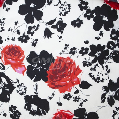 Плательная ткань "Фламенко" 22.1, 80 гр/м2, шир.150 см, принт растительный - купить в Серове. Цена 239.03 руб.