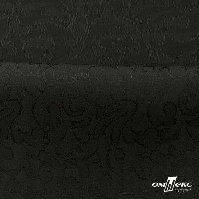 Ткань жаккард королевский, 100% полиэстр 180 г/м 2, шир.150 см, цв-черный - купить в Серове. Цена 296.39 руб.