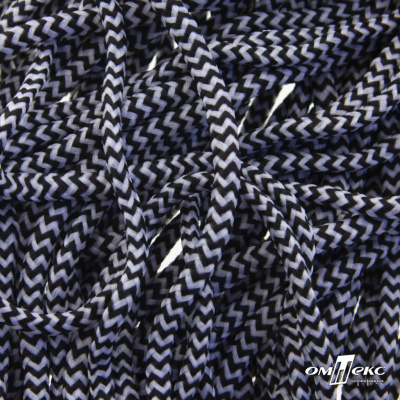 Шнурки #107-16, круглые 130 см, двухцветные цв.серый/чёрный - купить в Серове. Цена: 31.89 руб.