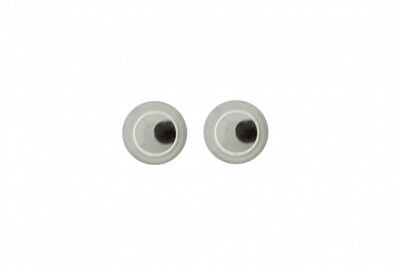Глазки для игрушек, круглые, с бегающими зрачками, 6 мм/упак.100+/-5 шт, цв. -черно-белые - купить в Серове. Цена: 30.13 руб.