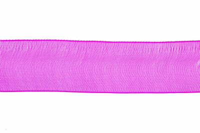 Лента органза 1015, шир. 10 мм/уп. 22,8+/-0,5 м, цвет ярк.розовый - купить в Серове. Цена: 38.39 руб.