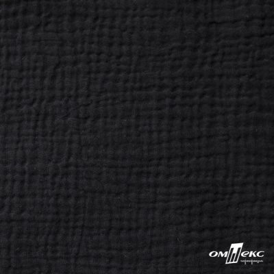 Ткань Муслин, 100% хлопок, 125 гр/м2, шир. 135 см (34) цв.черный - купить в Серове. Цена 337.25 руб.
