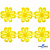 Кружево гипюр "Ромашка" 0575-1169, шир. 25 мм/уп.13,7 м, цвет 8208-жёлтый - купить в Серове. Цена: 289.76 руб.