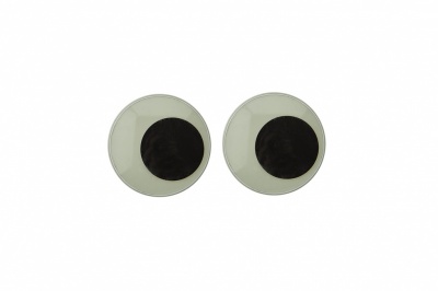 Глазки для игрушек, круглые, с бегающими зрачками, 15 мм/упак.50+/-2 шт, цв. -черно-белые - купить в Серове. Цена: 46.92 руб.