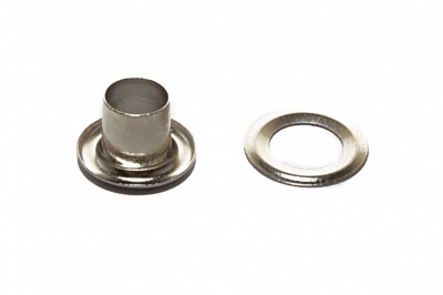 Люверсы металлические "ОмТекс", блочка/кольцо, (4 мм) - цв.никель - купить в Серове. Цена: 0.24 руб.