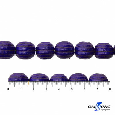 0309-Бусины деревянные "ОмТекс", 16 мм, упак.50+/-3шт, цв.018-фиолет - купить в Серове. Цена: 62.22 руб.