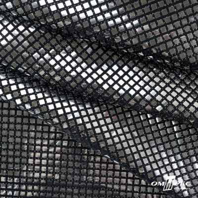 Трикотажное полотно голограмма, шир.140 см, #603 -черный/серебро - купить в Серове. Цена 771.75 руб.