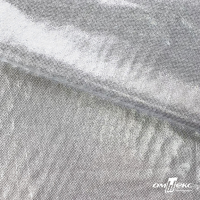 Трикотажное полотно голограмма, шир.140 см, #602 -белый/серебро - купить в Серове. Цена 385.88 руб.