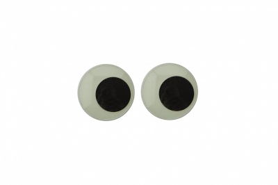 Глазки для игрушек, круглые, с бегающими зрачками, 8 мм/упак.50+/-2 шт, цв. -черно-белые - купить в Серове. Цена: 15.88 руб.