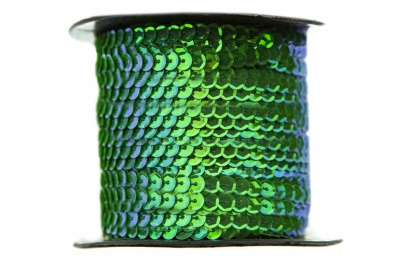Пайетки "ОмТекс" на нитях, CREAM, 6 мм С / упак.73+/-1м, цв. 94 - зеленый - купить в Серове. Цена: 297.48 руб.