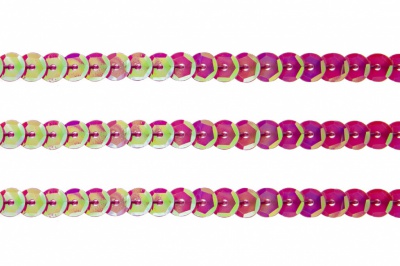 Пайетки "ОмТекс" на нитях, CREAM, 6 мм С / упак.73+/-1м, цв. 89 - розовый - купить в Серове. Цена: 468.37 руб.