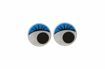 Глазки для игрушек, круглые, с бегающими зрачками, 8 мм/упак.50+/-2 шт, цв. -синий - купить в Серове. Цена: 59.05 руб.