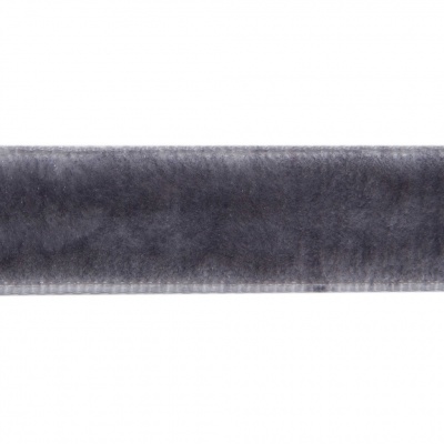 Лента бархатная нейлон, шир.12 мм, (упак. 45,7м), цв.189-т.серый - купить в Серове. Цена: 457.61 руб.