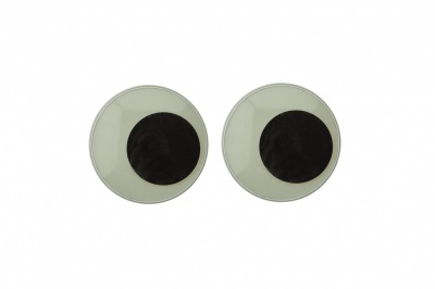 Глазки для игрушек, круглые, с бегающими зрачками, 24 мм/упак.20+/-2 шт, цв. -черно-белые - купить в Серове. Цена: 44.90 руб.