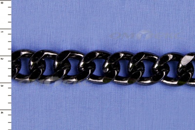 Цепь металл декоративная №9 (13,5*16,5) черная (10+/-1 м)  - купить в Серове. Цена: 808.92 руб.