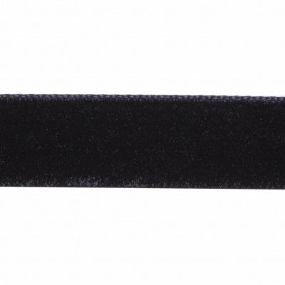 Лента бархатная нейлон, шир.12 мм, (упак. 45,7м), цв.03-черный - купить в Серове. Цена: 448.27 руб.