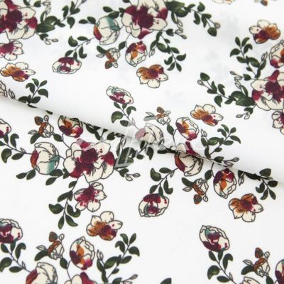 Плательная ткань "Фламенко" 23.1, 80 гр/м2, шир.150 см, принт растительный - купить в Серове. Цена 264.56 руб.