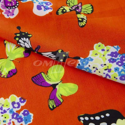 Плательная ткань "Софи" 7.1, 75 гр/м2, шир.150 см, принт бабочки - купить в Серове. Цена 241.49 руб.