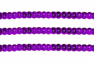 Пайетки "ОмТекс" на нитях, SILVER-BASE, 6 мм С / упак.73+/-1м, цв. 12 - фиолет - купить в Серове. Цена: 300.55 руб.